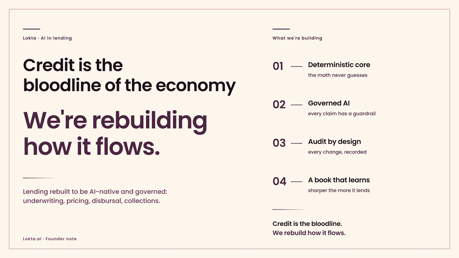Credit is the bloodline of the economy